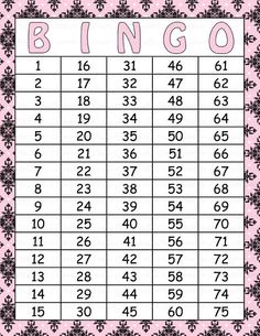 bingo call sheet template